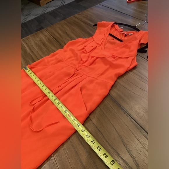 Rebecca Taylor neon orange silk Oh What A Night dress with pockets size 4 - Picture 8 of 10